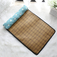HKM-4434493 Cooling Rattan Pet Mat Pillow Cushion with Durable Edging and Non-Slip Bottom, Multiple Sizes Available