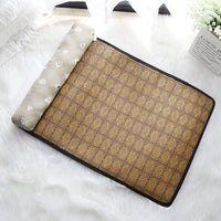 HKM-4434493 Cooling Rattan Pet Mat Pillow Cushion with Durable Edging and Non-Slip Bottom, Multiple Sizes Available