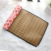 HKM-4434493 Cooling Rattan Pet Mat Pillow Cushion with Durable Edging and Non-Slip Bottom, Multiple Sizes Available