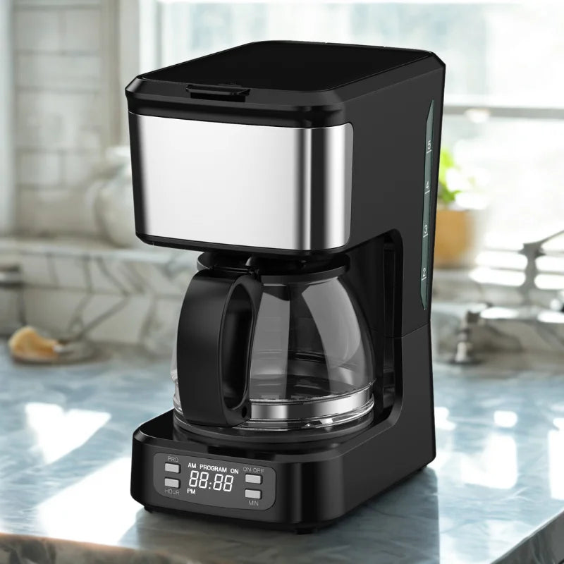 HKM-443475 6-Cup Coffee Machine with Clear Water Lever and Non-Stick Warm Plate
