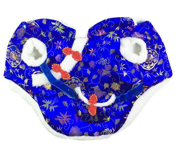 HKM-4435005 Red Envelope Bag Tang Suit for Pets in Red and Blue, Silk and Cotton Blend, Suitable for New Year Celebrations