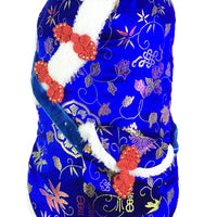 HKM-4435005 Red Envelope Bag Tang Suit for Pets in Red and Blue, Silk and Cotton Blend, Suitable for New Year Celebrations