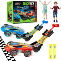 HKM-443539 Eco-Friendly 2 in 1 Racing Car Dueling Launch Toy for Kids, Plastic Friction Toy, Ages 2-13
