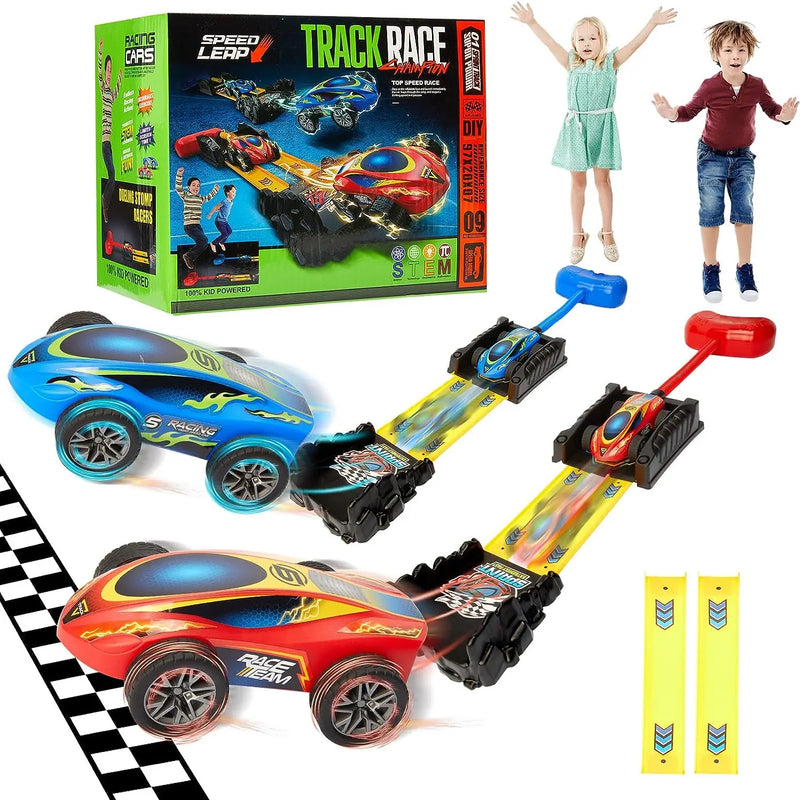 HKM-443539 Eco-Friendly 2 in 1 Racing Car Dueling Launch Toy for Kids, Plastic Friction Toy, Ages 2-13