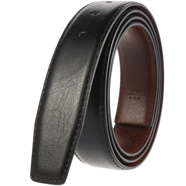 HKM-443603 Men's 3.1cm Adjustable Business Belt without Buckle, Elegant Design for Professional Wear