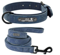 HKM-4436285 Custom Microfiber Leather Dog Tag Identity Card with Adjustable Collar and Double D Buckle