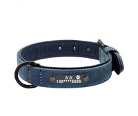 HKM-4436285 Custom Microfiber Leather Dog Tag Identity Card with Adjustable Collar and Double D Buckle
