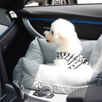 HKM-4436669 Light Blue, Pink, Gray Vehicle Kennel - Removable & Washable Pet Car Safety Seat, Medium & Large Sizes