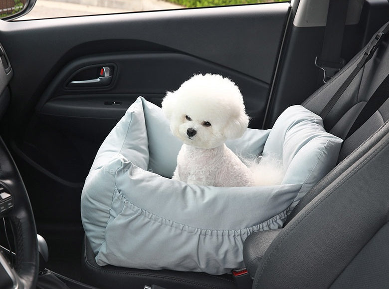 HKM-4436669 Light Blue, Pink, Gray Vehicle Kennel - Removable & Washable Pet Car Safety Seat, Medium & Large Sizes