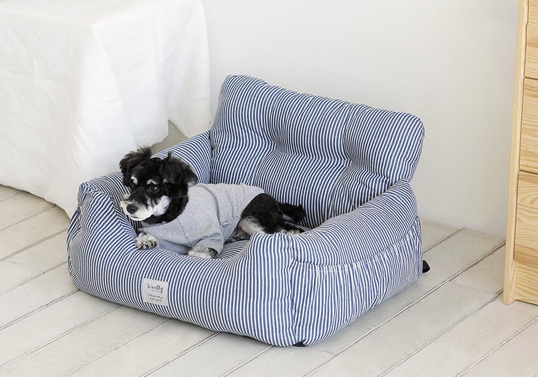 HKM-4436669 Light Blue, Pink, Gray Vehicle Kennel - Removable & Washable Pet Car Safety Seat, Medium & Large Sizes