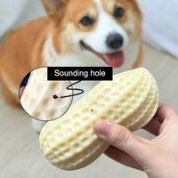 HKM-4437693 Durable Peanut Squeaky Chew Toy for Small to Medium Dogs and Puppies - Eco-Friendly Rubber with Tooth Cleaning Features