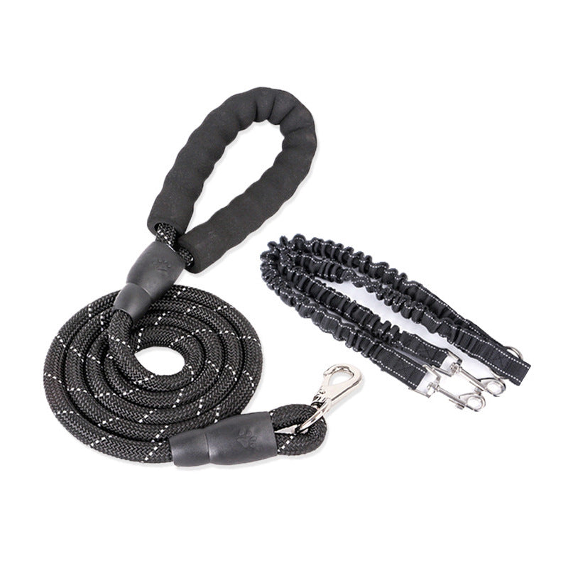 HKM-4439997 Dual Head Nylon Leash for Dogs - Medium & Small Sizes Available