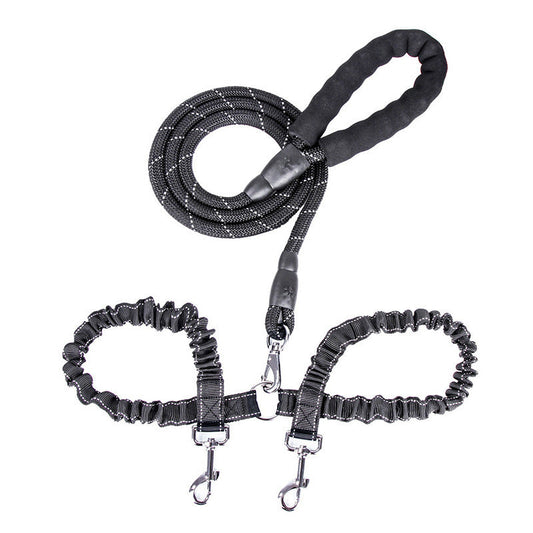 HKM-4439997 Dual Head Nylon Leash for Dogs - Medium & Small Sizes Available