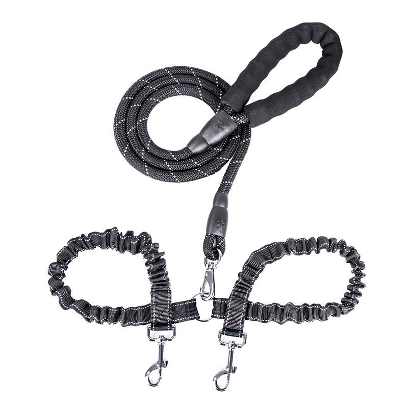 HKM-4439997 Dual Head Nylon Leash for Dogs - Medium & Small Sizes Available