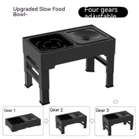 HKM-4440381 Adjustable Ceramic and Stainless Steel Pet Feeding Station with Double Bowls