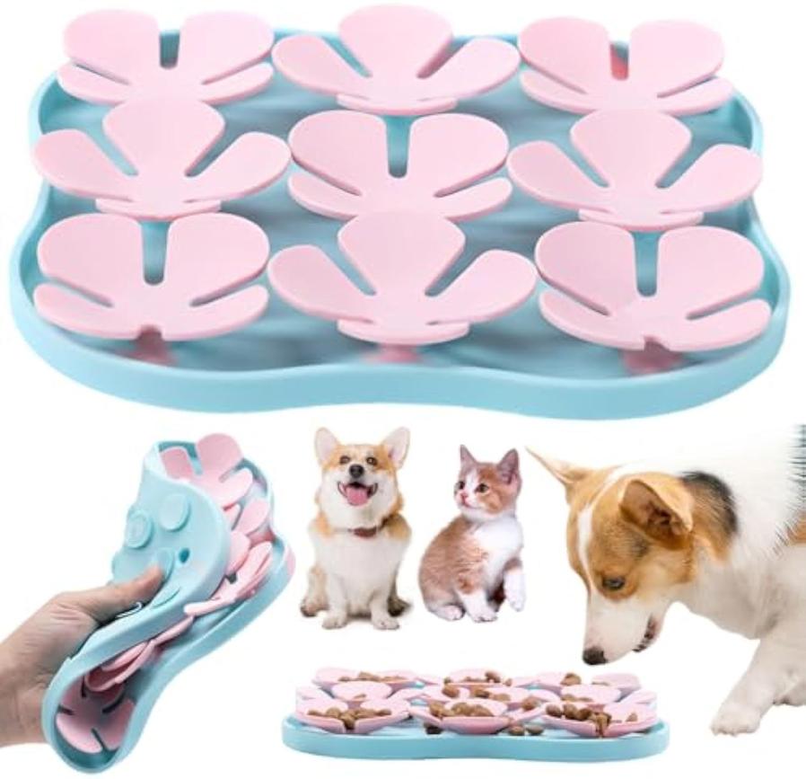 HKM-444051 Silicone Slow Feeder Mat for Dogs - Interactive Lick Pad with Suction Cups for Calming and Training