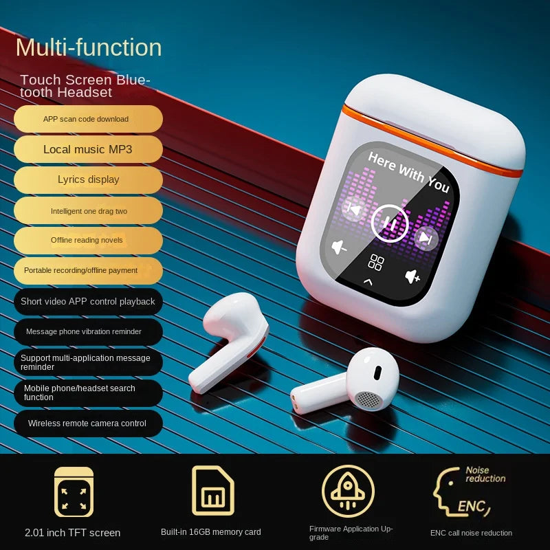 HKM-444051 Touch Control K2 TWS Earphones with Noise Reduction and MP3 Recording Function
