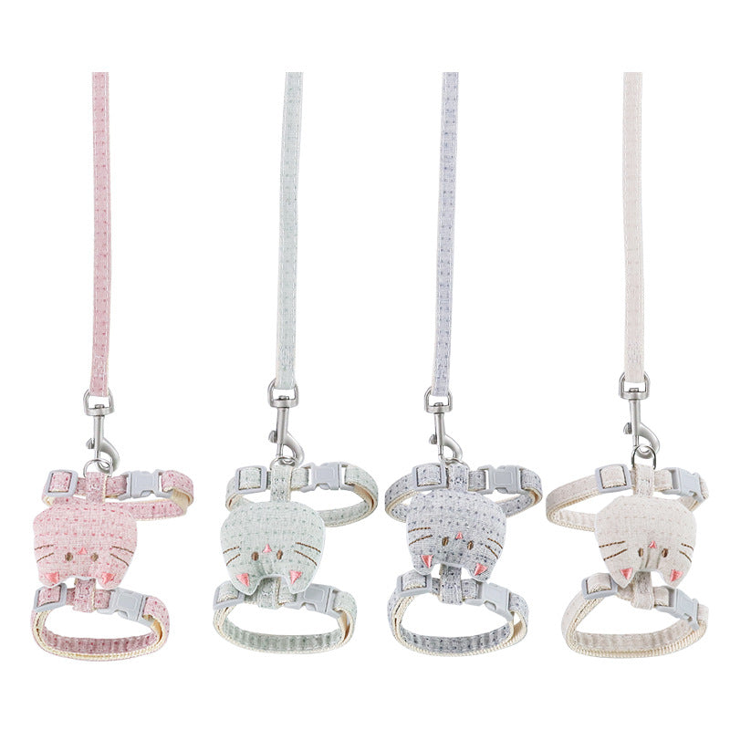 HKM-4441661 T-Shaped Cat Drawstring Rope for Cats Up to 8kg - Available in Pink, Beige, Gray, Cyan