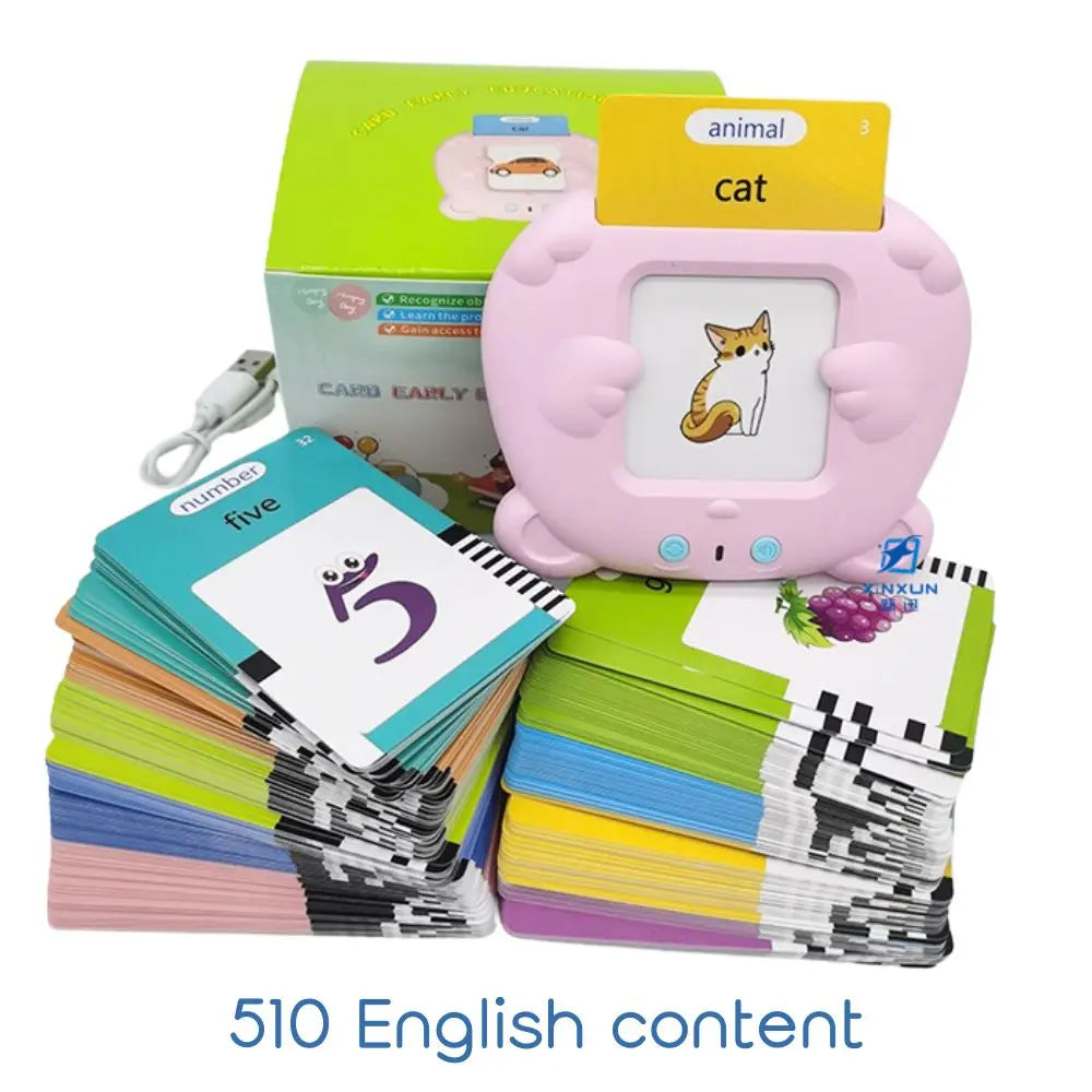 HKM-444179 Kids Educational Language Card Reader with 112 Talking Flash Cards