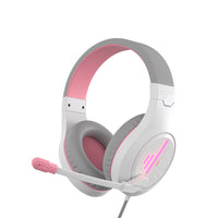 HKM-444243 Lightweight Wired Backlit Stereo Gaming Headset with Adjustable Headband and Noise Reduction Microphone