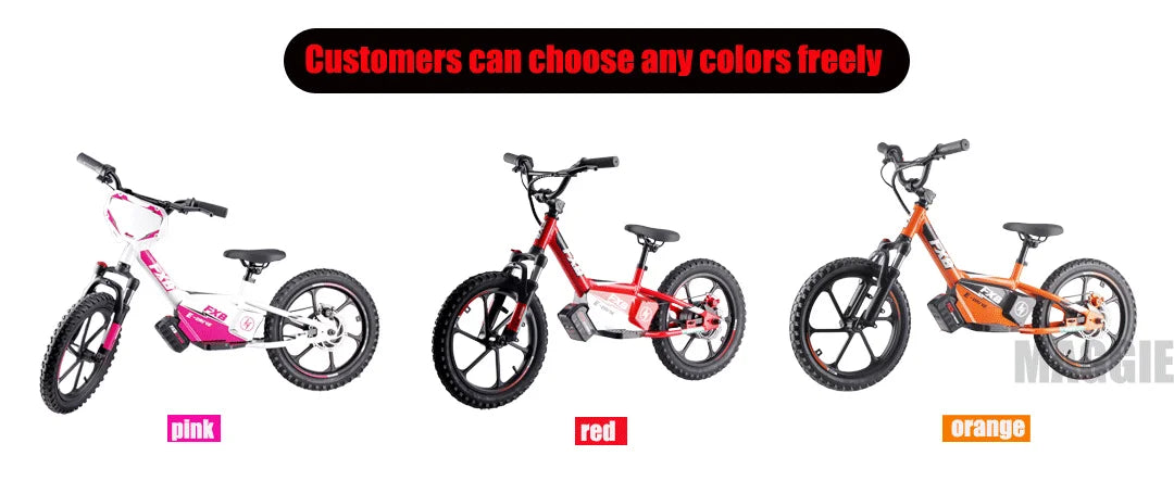 HKM-444307 16-Inch Electric Balance Bike for Kids, Aluminum Alloy Frame, 2-Speed, Disc Brake, 350W Motor
