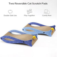 HKM-4443453 Durable Fish-Shaped Cat Scratcher Lounge with Ball Toy for Indoor Cats - Eco-Friendly Cardboard Design