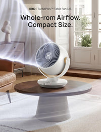 HKM-4443475 11 Inch Table Fan with Remote, 4 Speeds, 90° Oscillation, 120° Tilt, 25dB Quiet Operation, 8H Timer, 65ft Airflow