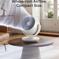 HKM-4443475 11 Inch Table Fan with Remote, 4 Speeds, 90° Oscillation, 120° Tilt, 25dB Quiet Operation, 8H Timer, 65ft Airflow