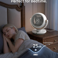 HKM-4443475 11 Inch Table Fan with Remote, 4 Speeds, 90° Oscillation, 120° Tilt, 25dB Quiet Operation, 8H Timer, 65ft Airflow