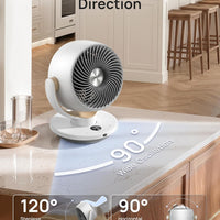 HKM-4443475 11 Inch Table Fan with Remote, 4 Speeds, 90° Oscillation, 120° Tilt, 25dB Quiet Operation, 8H Timer, 65ft Airflow