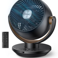 HKM-4443475 11 Inch Table Fan with Remote, 4 Speeds, 90° Oscillation, 120° Tilt, 25dB Quiet Operation, 8H Timer, 65ft Airflow
