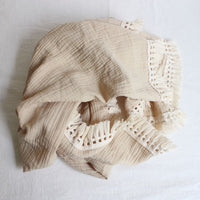 HKM-444371 Soft Baby Cotton Double Gauze Tassel Bath Towel - Versatile & Comfortable in Various Colors