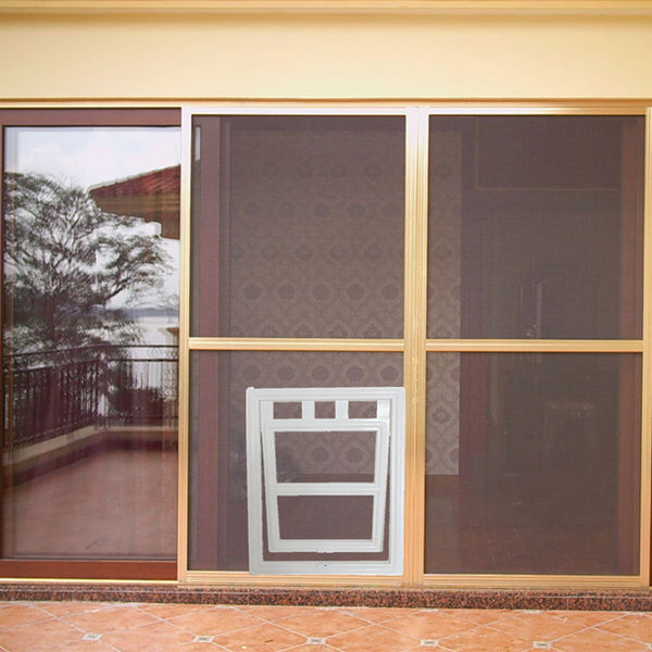 HKM-4443837 Dog and Cat Adjustable Screen Door for Windows – 29CM x 24CM x 1.5CM, Black or White