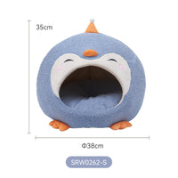 HKM-4444221 Cozy Cartoon Yurt Pet Nest - Enclosed, Large Space for Comfortable Sleep