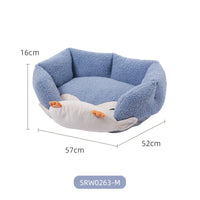 HKM-4444221 Cozy Cartoon Yurt Pet Nest - Enclosed, Large Space for Comfortable Sleep