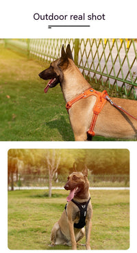 HKM-4445245 Reflective Polyester Dog Harness with Hand-Holding Rope - Multiple Sizes Available