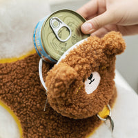 HKM-4445757 Adorable Animal Plush Harness and Leash Set for Cats and Dogs - Comfortable, Adjustable Design with Cute Pouch