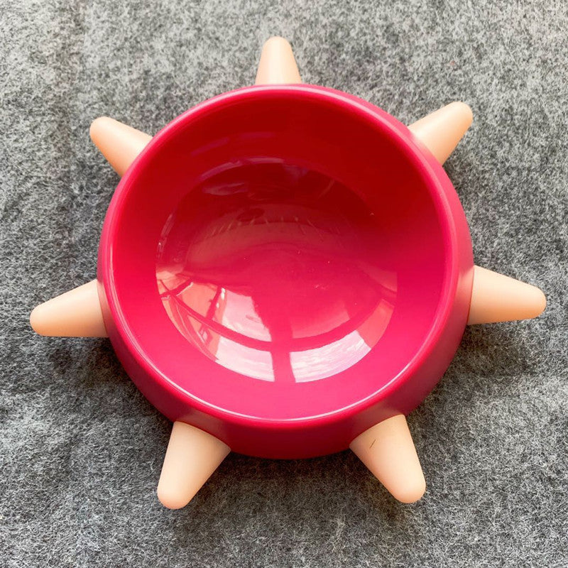 HKM-4446141 Creative Simple Pet Oblique Rivet Food Bowl - 500ML Capacity in Various Color Combinations