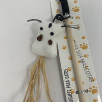 HKM-4446781 Natural Straw Cat Teasing Stick with Toy Attached