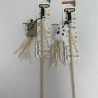 HKM-4446781 Natural Straw Cat Teasing Stick with Toy Attached