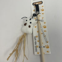 HKM-4446781 Natural Straw Cat Teasing Stick with Toy Attached