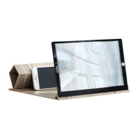 HKM-444755 Wood Grain 12-Inch Mobile Phone Screen Magnifier with Bracket for Eye and Radiation Protection