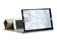 HKM-444755 Wood Grain 12-Inch Mobile Phone Screen Magnifier with Bracket for Eye and Radiation Protection
