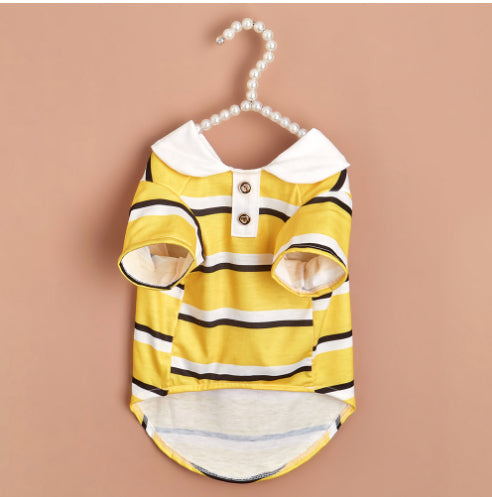 HKM-4448317 Colorful Striped Polo Shirt for Pets - Available in XS to XL Sizes