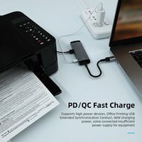 HKM-444947 5-in-1 USB-C Docking Station Hub with PD60W Fast Charging for Laptops and Phones
