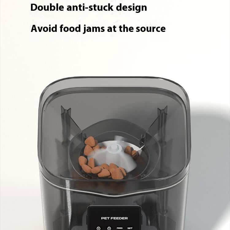 HKM-4449725 Automatic Cat Feeder with Video Interaction and Mobile App Control, 4L Stainless Steel Basin