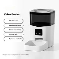 HKM-4449725 Automatic Cat Feeder with Video Interaction and Mobile App Control, 4L Stainless Steel Basin