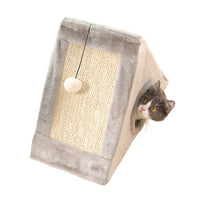 HKM-4449981 Triangle Cat Claw Sisal Toy - Available in Small and Large Sizes in Gray White or Light Brown Beige