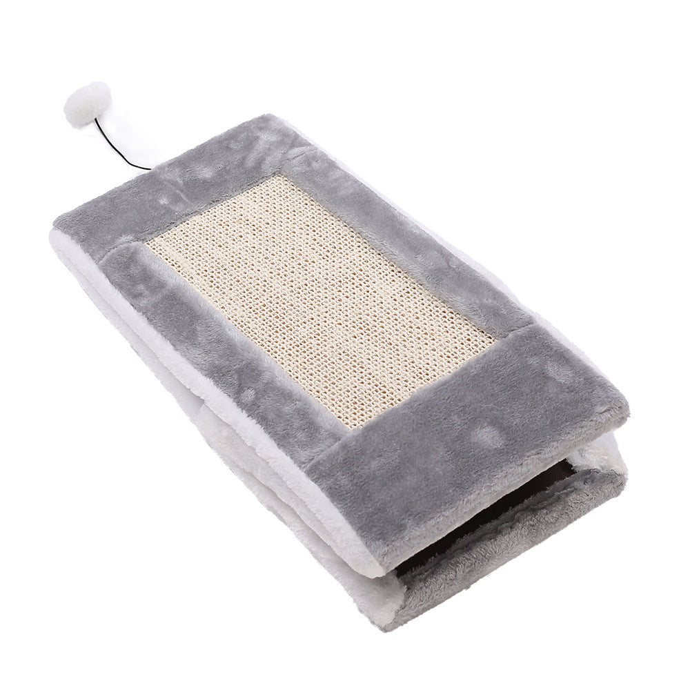 HKM-4449981 Triangle Cat Claw Sisal Toy - Available in Small and Large Sizes in Gray White or Light Brown Beige