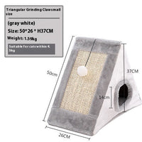 HKM-4449981 Triangle Cat Claw Sisal Toy - Available in Small and Large Sizes in Gray White or Light Brown Beige